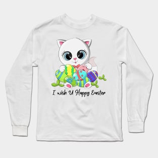 CUTE KITTY/ I Wish You Happy Easter Long Sleeve T-Shirt